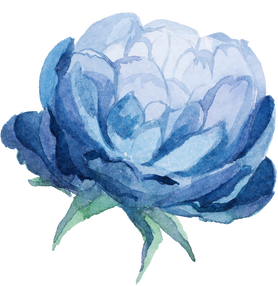 Download Watercolor Blue Flower Png - Blue Watercolour Flowe